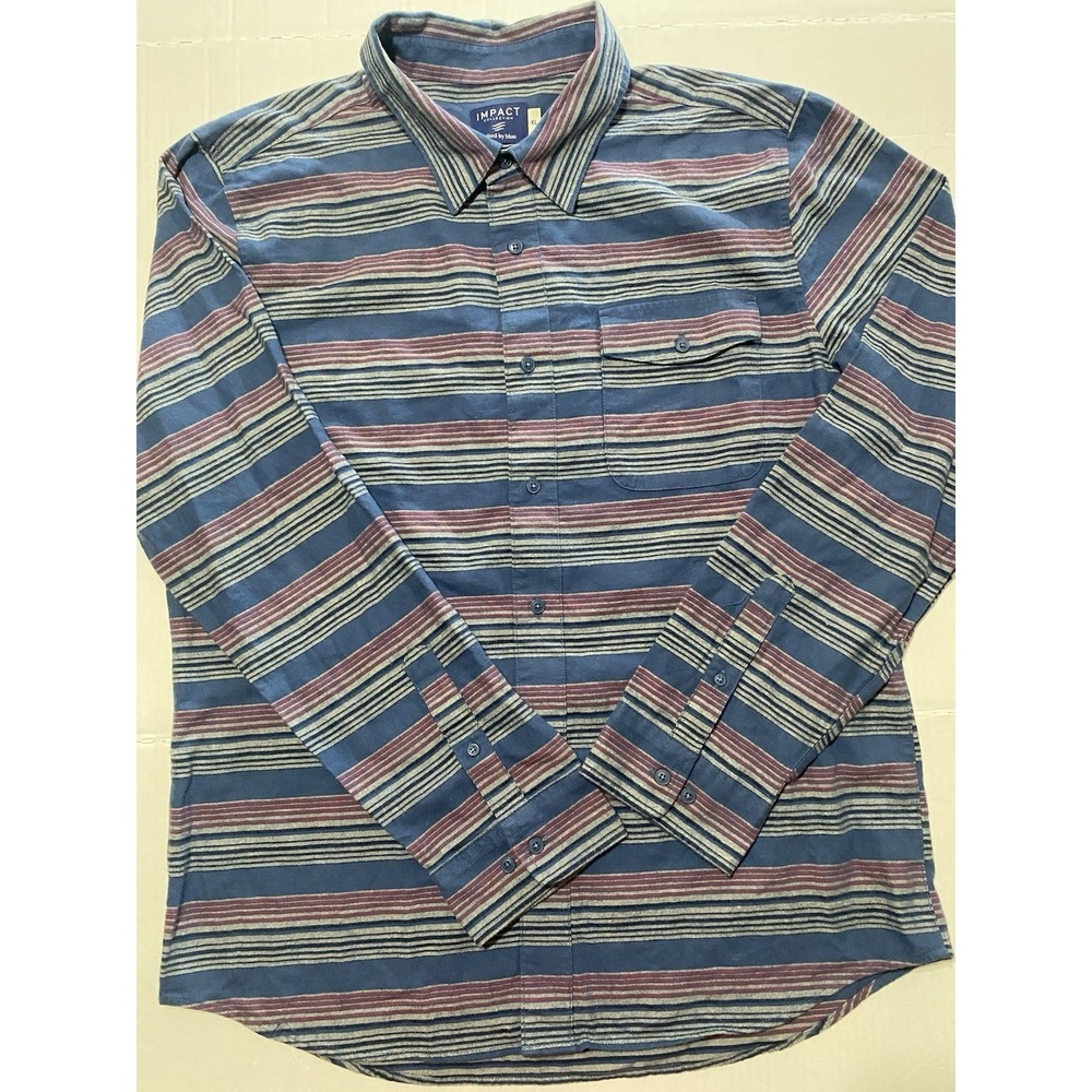 United By Blue Impact Collection Mens XL Striped Long Sleeve Button Down‎ Shirt - Picture 3 of 7